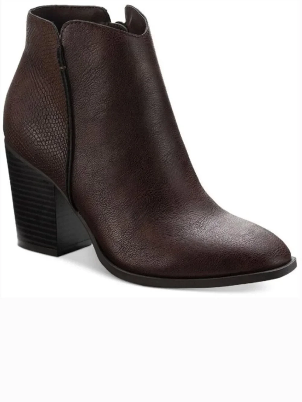 SUN + STONE Brown Ankle Boots Size 10 Faux Leather Macy's NEW $80